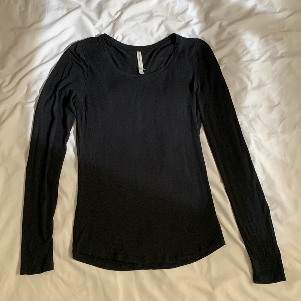 Babaton long sleeve black top